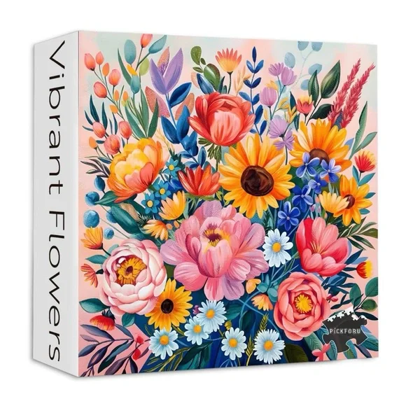 Vibrant Flowers 1000 Piece Puzzle - Picture 3 of 4